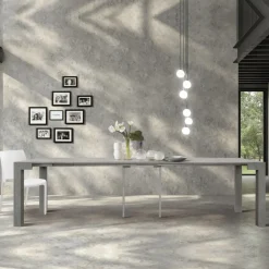 Tavolo Consolle allungabile in nobilitato Cemento modello First fino a 3 metri