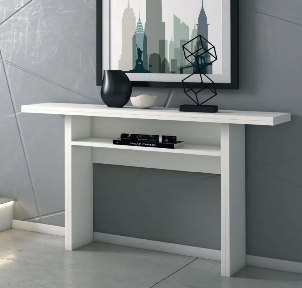 Tavolo consolle finitura Bianco apribile modello SPIDER