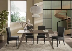 Tavolo fisso con gambe in metallo linea Oscar finitura Rovere mercure e Bronzo disponibile in 2 misure