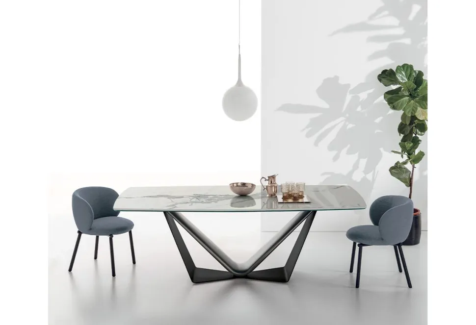 Tavolo fisso con piano a botticella Velar disponibile in vari colori