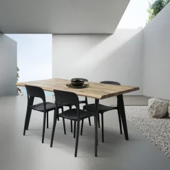 Tavolo fisso con piano profilo ondulato Master
