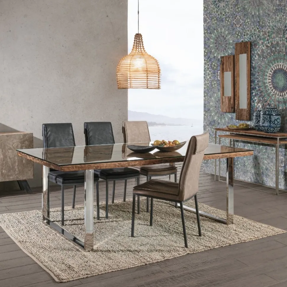 Tavolo fisso in legno massello Stanton disponibile in 2 misure