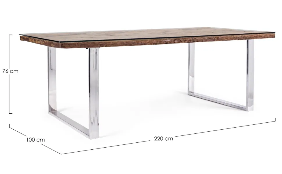 Tavolo fisso in legno massello Stanton disponibile in 2 misure