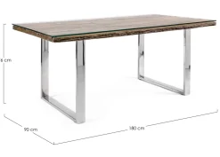 Tavolo fisso in legno massello Stanton disponibile in 2 misure