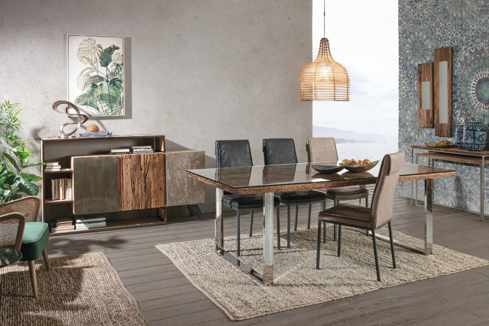 Tavolo fisso in legno massello Stanton disponibile in 2 misure