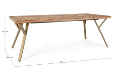 Tavolo fisso in legno massello Raida disponibile in 2 misure