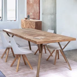 Tavolo fisso in legno massello Raida disponibile in 2 misure