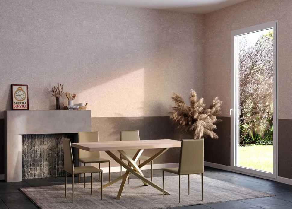 Tavolo fisso Miami linea Contact con piano sp. 5 cm