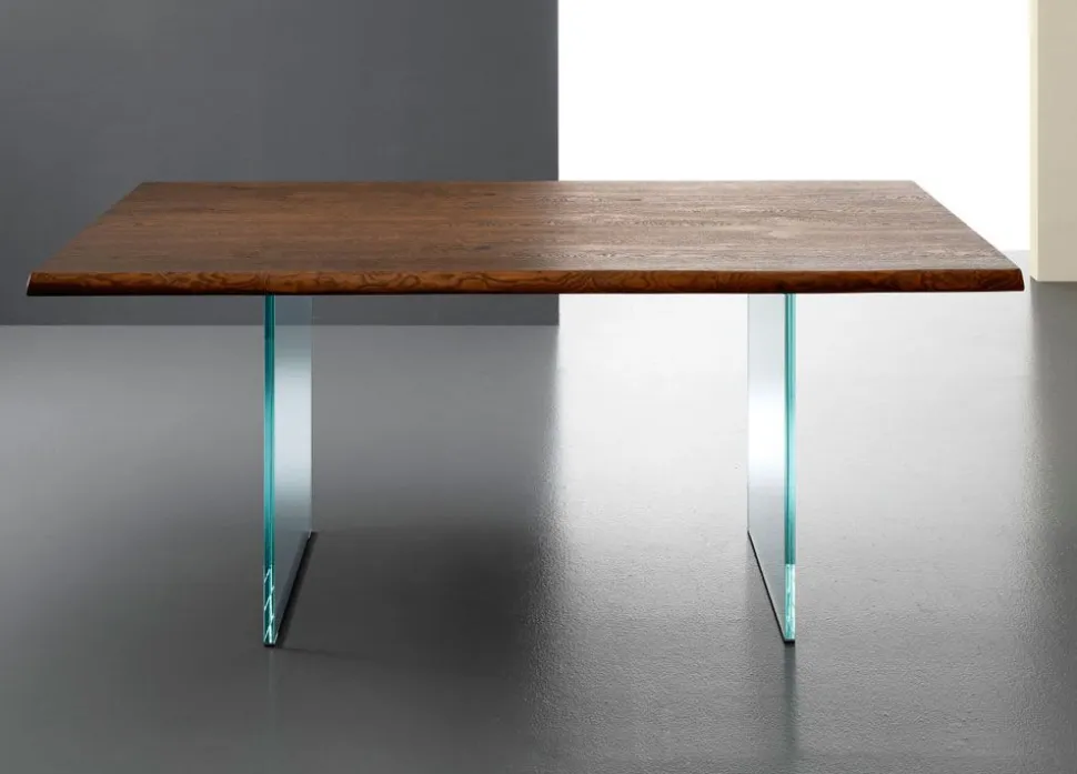Tavolo fisso Triade 160x90 cm piano in rovere disponibile in 3 misure
