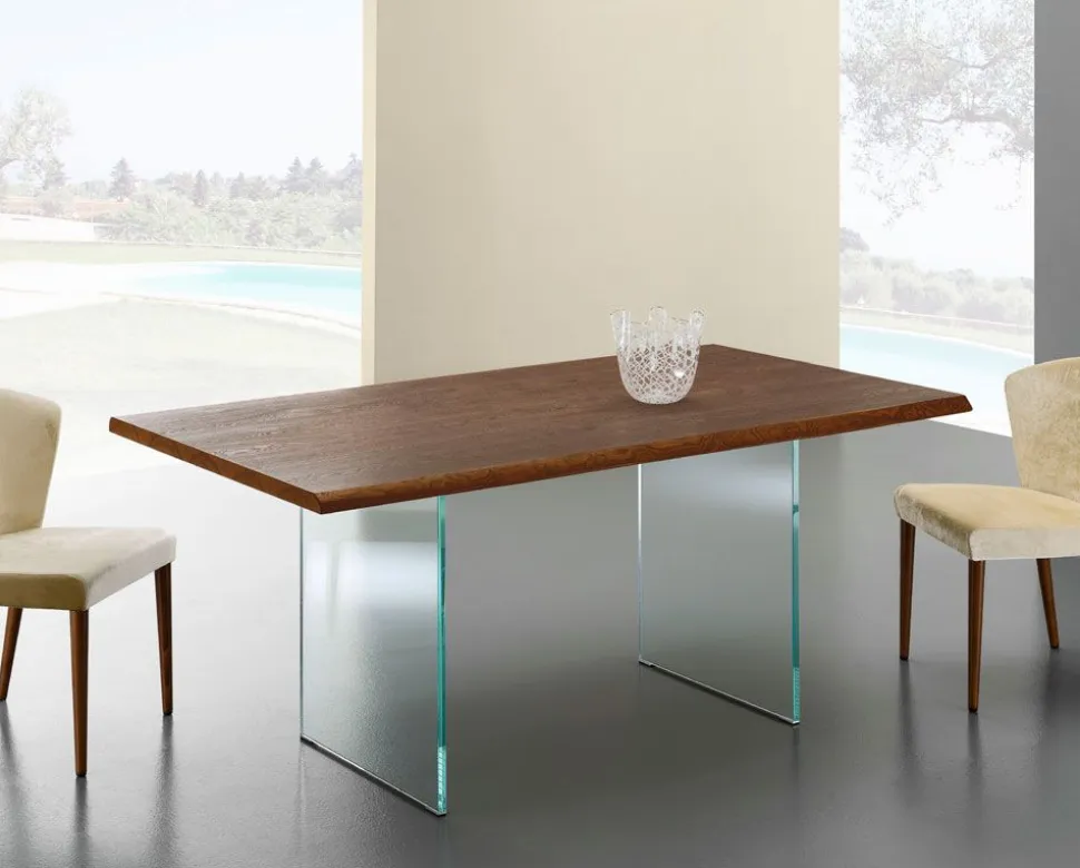 Tavolo fisso Triade 160x90 cm piano in rovere disponibile in 3 misure