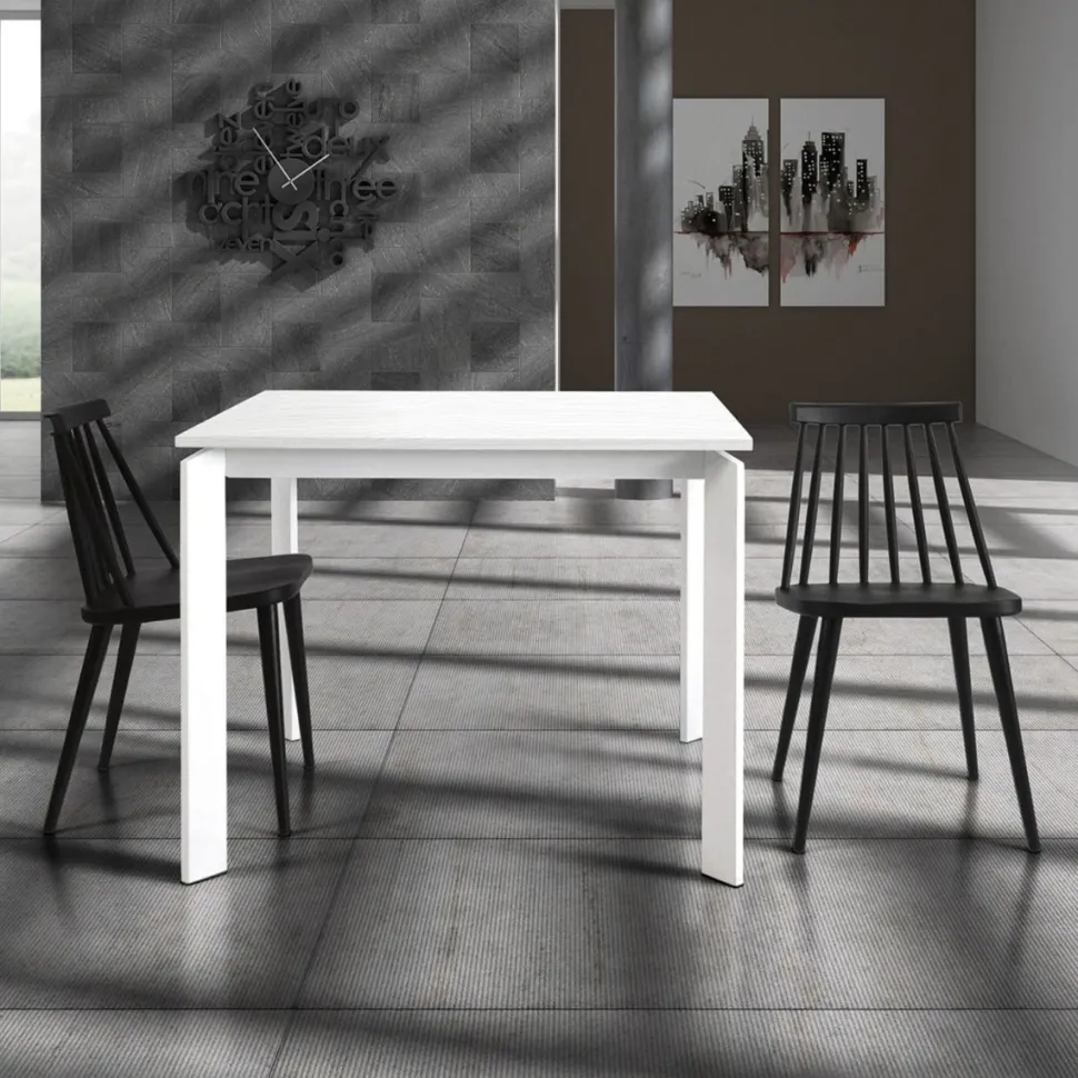 Tavolo Fit bianco 90x90 allungabile