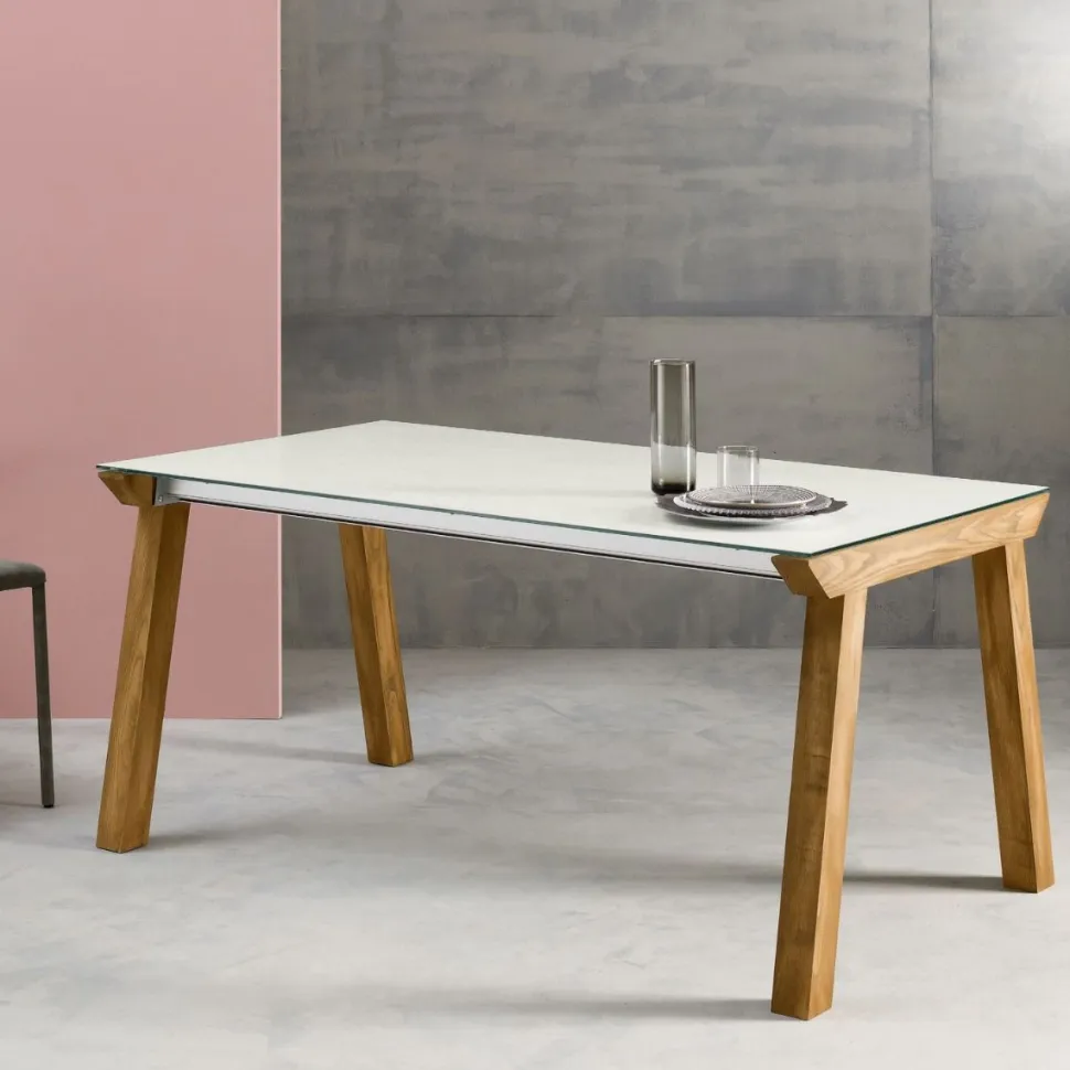 Tavolo Genius con piano in Vetro 160 x 85