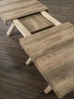 Tavolo in legno X5 rovere , bianco frassino e cemento allungo fino a 4,8mt