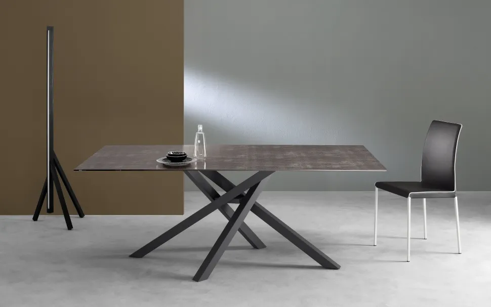 Tavolo Kreo con piano in Vetro 180 x 100