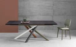 Tavolo Kubo con piano in Vetro 180 x100