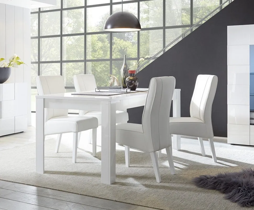 Tavolo linea Dama in Bianco lucido