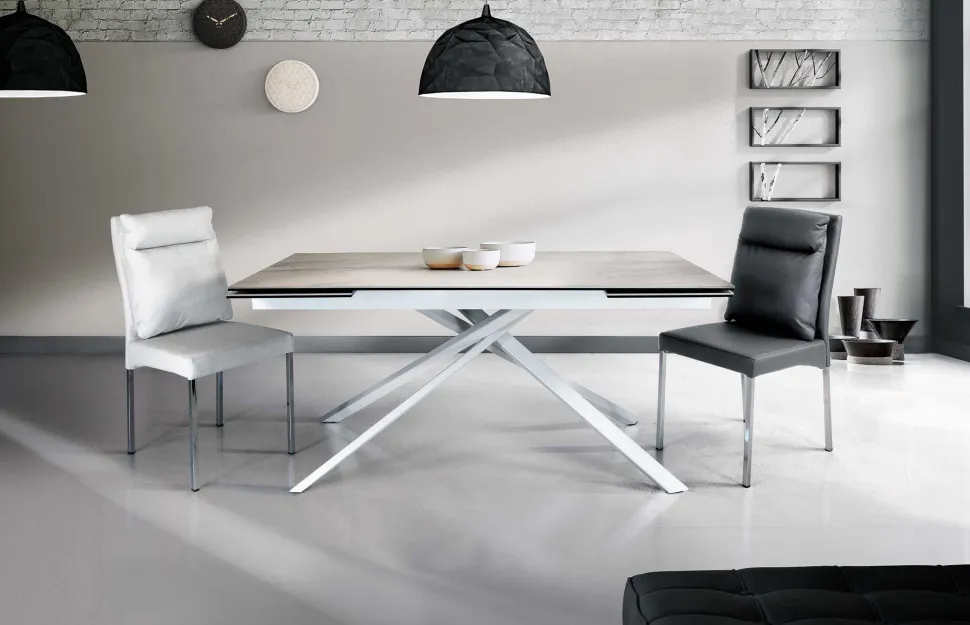 Tavolo Mercurio allungabile con piano in Vetro ceramica