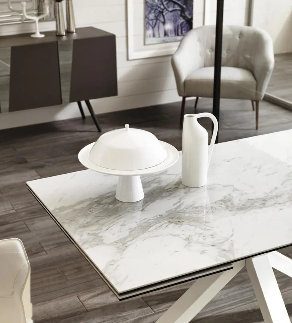 Tavolo Mercurio allungabile con piano in Vetro ceramica
