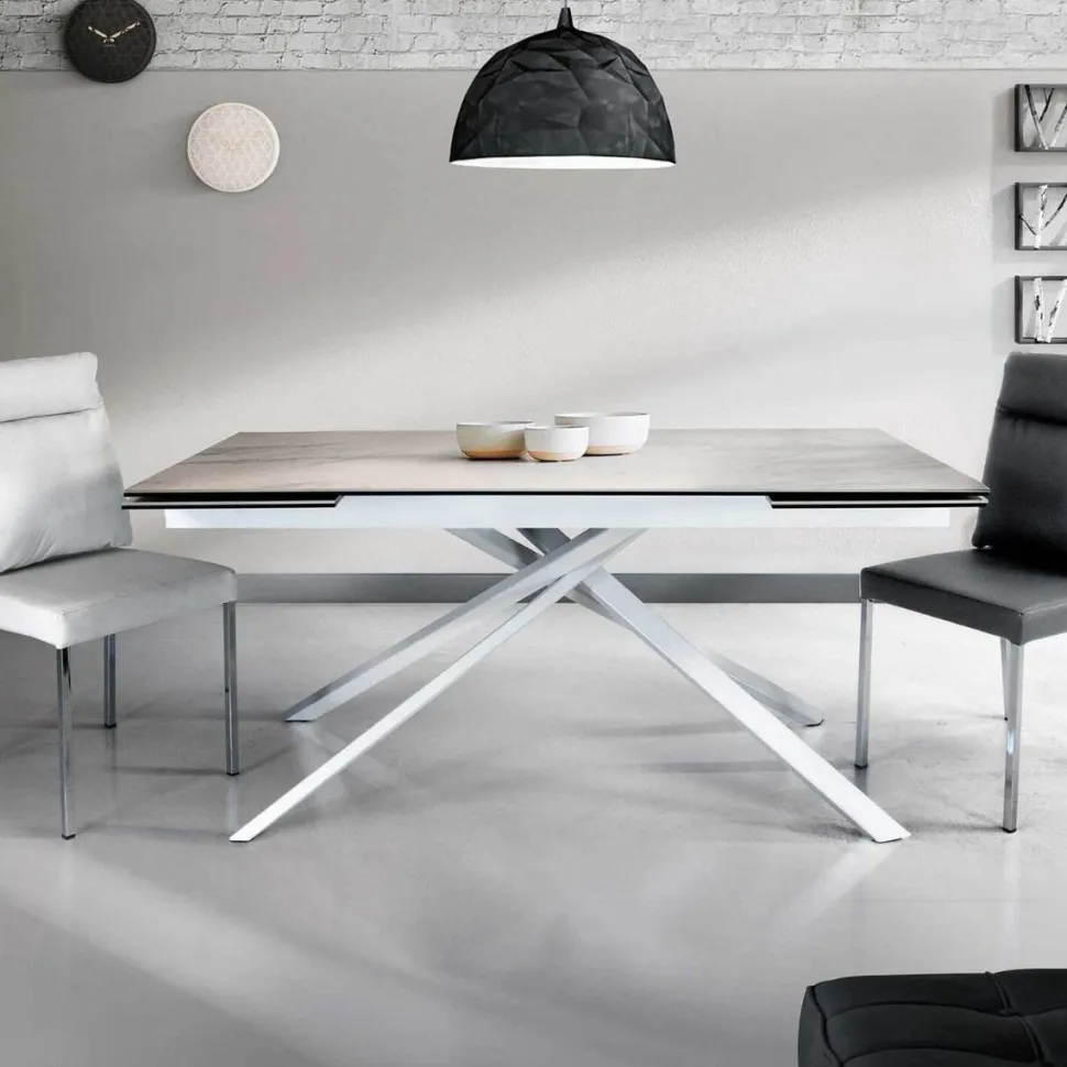 Tavolo Mercurio allungabile con piano in Vetro ceramica