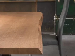 Tavolo Mikado Eurosedia fisso 160x90 gambe in ferro e piana in legno scortecciato