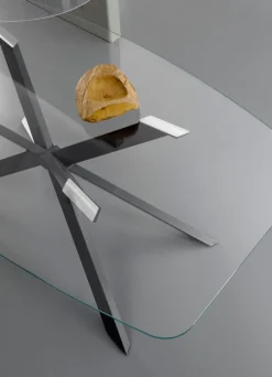 Tavolo Mikado vetro a botte