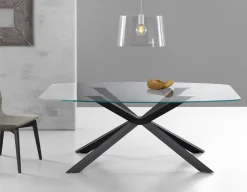 Tavolo Mikado vetro a botte