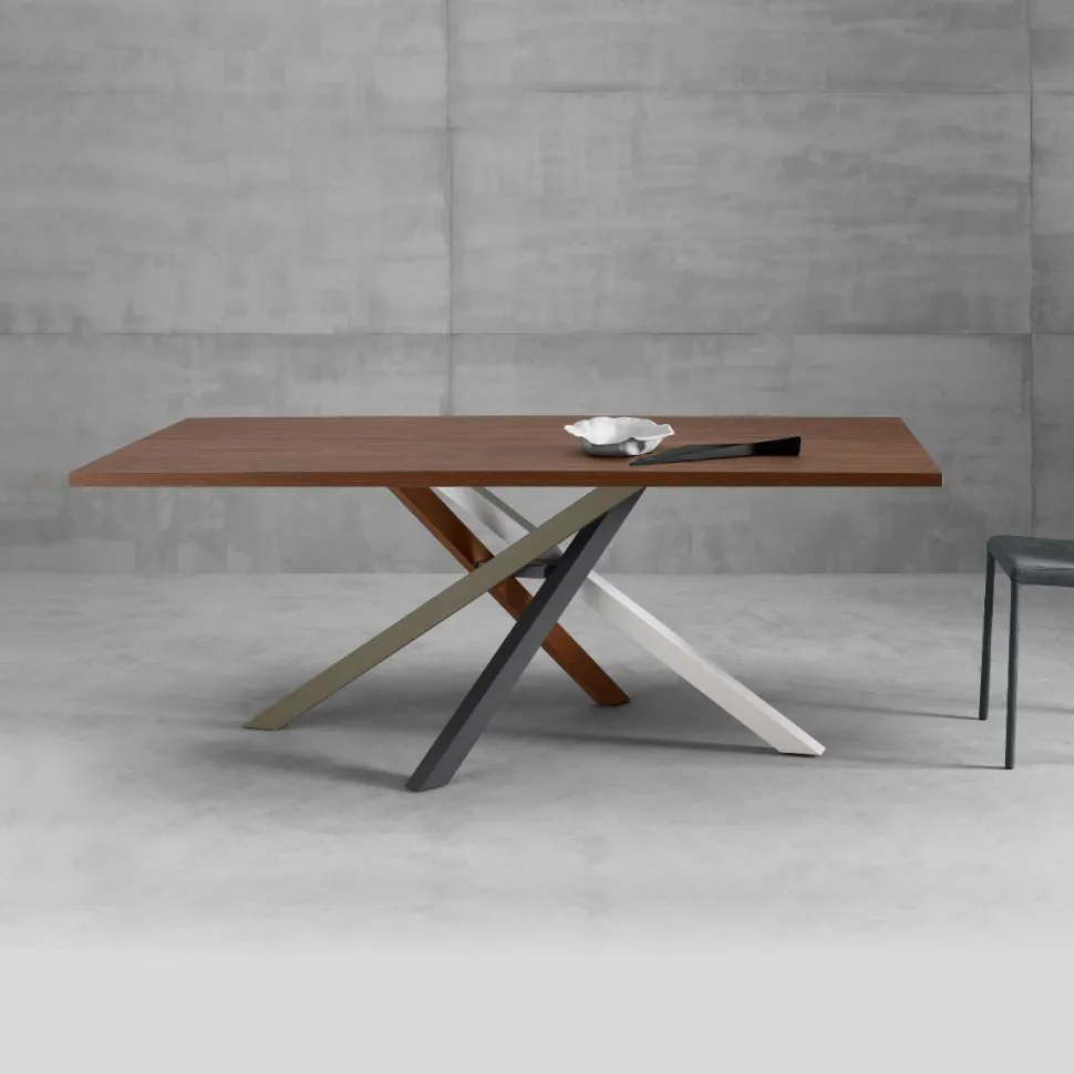 Tavolo Moderno Kreo (160x90 cm) - Piano in Laminato Personalizzabile