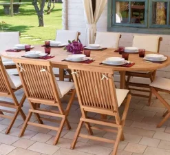 Tavolo Ovale Allungabile Alicudi in Legno di Teak 180/240 x 120 cm