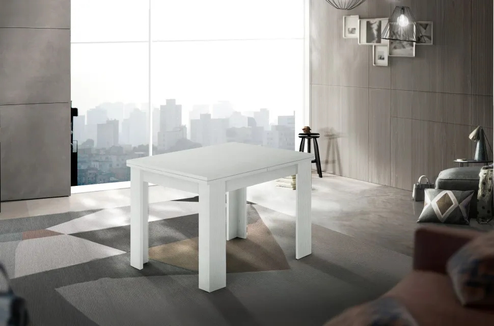Tavolo raddoppiabile a libro 90x90 finitura Larice Bianco