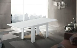Tavolo raddoppiabile a libro 90x90 finitura Bianco Lucido