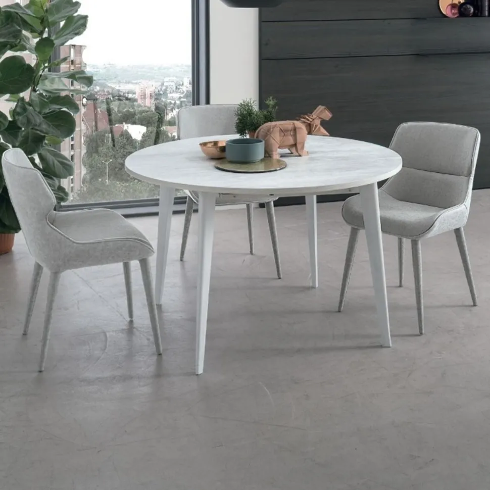 Tavolo rotondo allungabile Aiace disponibile in vari colori