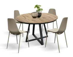 Tavolo rotondo allungabile con piano in nobilitato disponibile in 3 colori Everyday