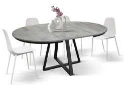 Tavolo rotondo allungabile con piano in nobilitato disponibile in 3 colori Everyday