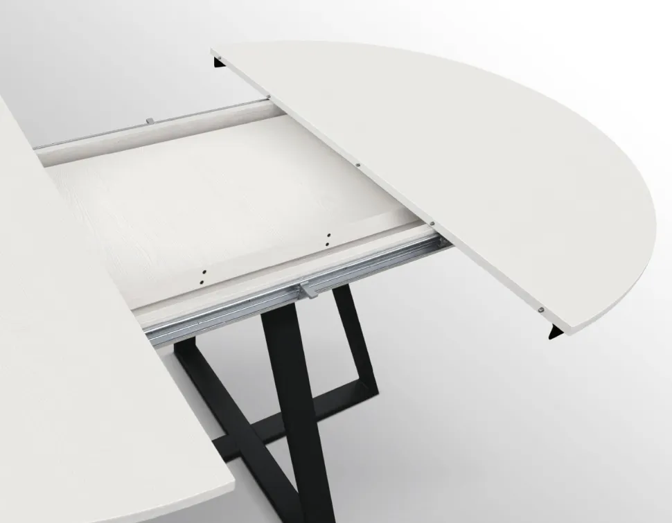 Tavolo rotondo allungabile con piano in nobilitato disponibile in 3 colori Everyday