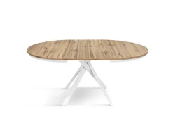 Tavolo rotondo allungabile con piano in nobilitato finitura Rovere rustico Roxy