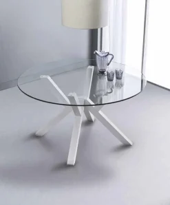 Tavolo rotondo in vetro temperato Teorema