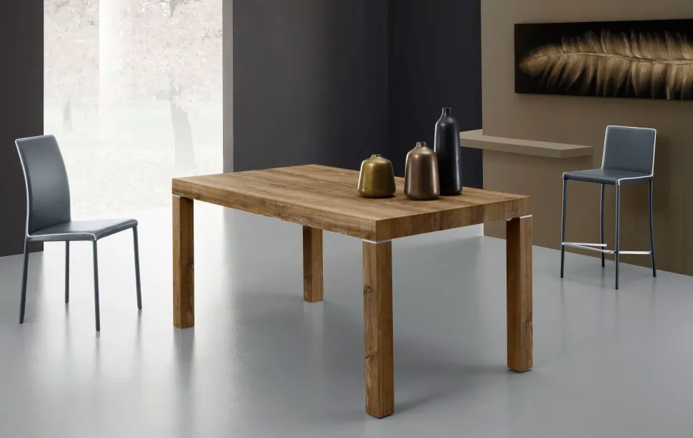 Tavolo Sirio 140x90 cm rovere slavonia allungabile fino a 300 cm