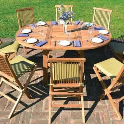 Tavolo Tondo Allungabile Capraia in Teak 120/170 x 120 cm