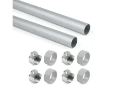 Tubi per armadi rotonde D.28mm con staffe, Alluminio e Zama, disponibile in 2 misure e 3 colori