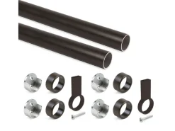 Tubi per armadi rotonde D.28mm con staffe, Alluminio e Zama, disponibile in 2 misure e 3 colori