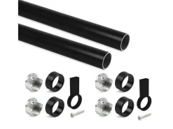 Tubi per armadi rotonde D.28mm con staffe, Alluminio e Zama, disponibile in 2 misure e 3 colori
