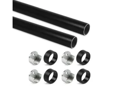 Tubi per armadi rotonde D.28mm con staffe, Alluminio e Zama, disponibile in 2 misure e 3 colori