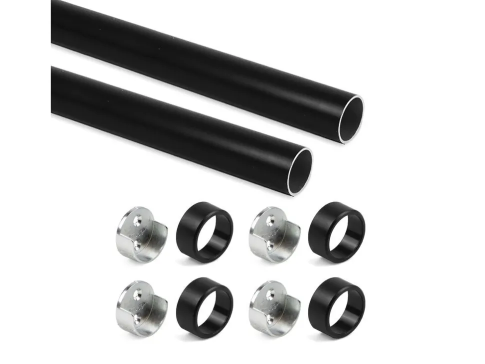 Tubi per armadi rotonde D.28mm con staffe, Alluminio e Zama, disponibile in 2 misure e 3 colori