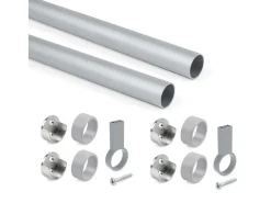 Tubi per armadi rotonde D.28mm con staffe, Alluminio e Zama, disponibile in 2 misure e 3 colori