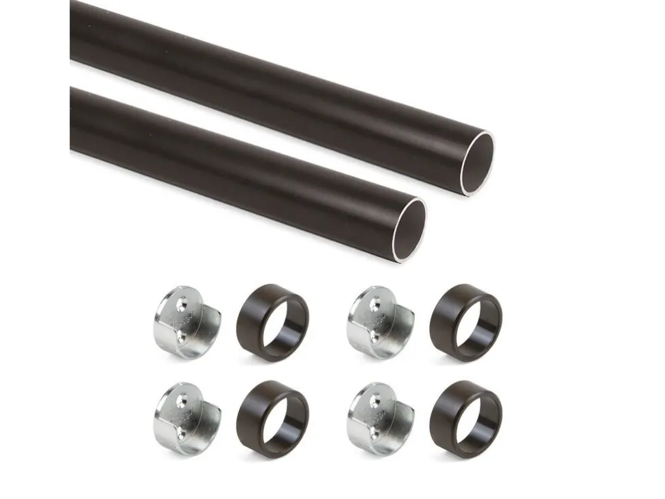 Tubi per armadi rotonde D.28mm con staffe, Alluminio e Zama, disponibile in 2 misure e 3 colori
