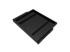 Vassoio estraibile regolabile con chiusura soft per armadi disponibile in 2 colori e 3 misure