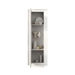 Vetrina 1 anta battente linea Pure in finitura Bianco laccato opaco