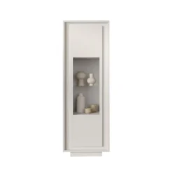 Vetrina 1 anta battente linea Pure in finitura Bianco laccato opaco