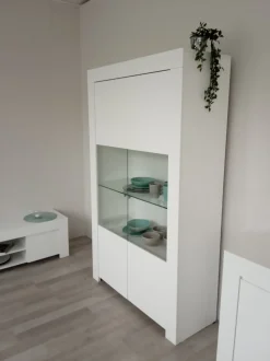 Vetrina 2 ante linea Clear in Bianco Opaco
