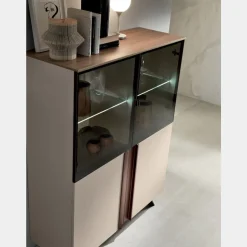 Vetrina con ante in alluminio Gisa 2 linea Domino personalizzabile